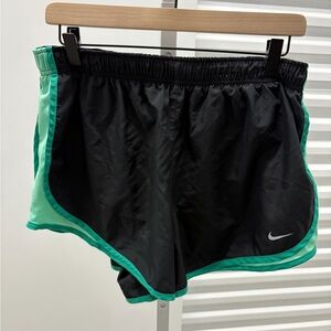 Nike Women's Black and Teal Athletic Shorts